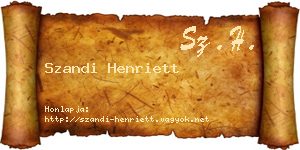 Szandi Henriett névjegykártya